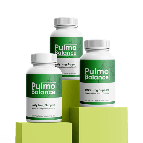 pulmo balance 3 bottles on a podium